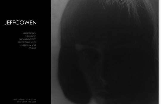 Website layout for Jeff Cowen, a berlin based photographer